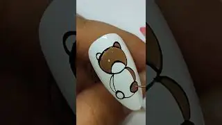 teddy bear nail art #teddynails