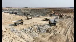 Overview of the waste/spoil dump of open pit coal mine
