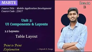 3.3 Table Layout | Code +Theory |  MSBTE | I Scheme | 22617 | MAD | Diptesh Dange | Easy Explain