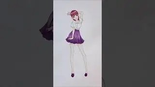 Marker coloring practice #Anime character drawing #Basic skills practice #Parent-child sketch