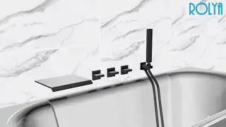 How to install triple handles waterfall wall mount tub faucet with hand shower?