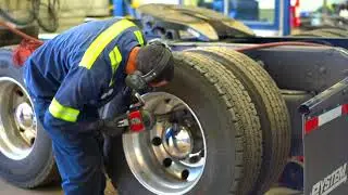 Modern Flatbed Truck gets routine maintenance at System Transport