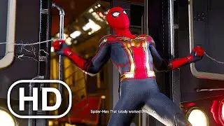 Spider-Man Stops The Train From Crashing Scene - Spider-Man No Way Home Movie Suit