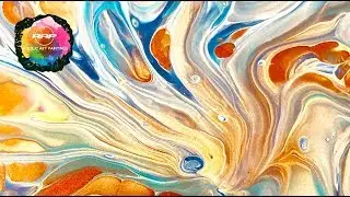 Colander Pour using Leftover Painting with Lubricant. Acrylic Pouring Painting. Patty AAP. (216)