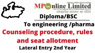 lateral entry BE/BPHARMA important instructions for mponline dte counseling 2021 counseling process