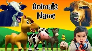 Learn animals name with small kid Start with simple ones like cat, dog, and cow.