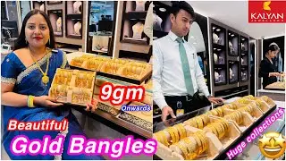 Just 9gm 😳 onwards light weight Party wear gold bangle unique & beautiful designs| 2024 gold Bangles