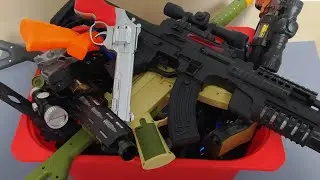 Red Box Full of Dangerous Toy Guns !!! Realistic Toy Weapons - Attack Rifles & Fire Pistols