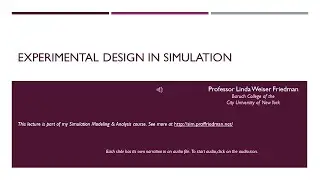 Experimental Design in Simulation