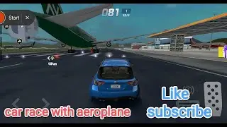 Car Race with aeroplane at airport area #car #race #areoplane #stunts