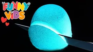Kinetic Sand Cutting - Neon Light Style - Amazing ASMR - Amazing Light