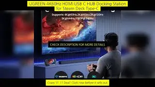 Ugreen 4K60Hz Hdmi Usb C Hub Docking Station For Steam Deck Type-C To Rj45