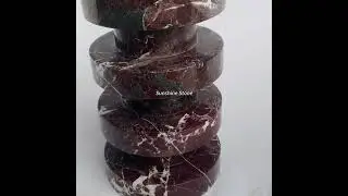 Red Marble Decorative Accent Side Table