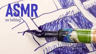✨Relaxing dip pen drawing ASMR, gentle scratching sounds, no talking