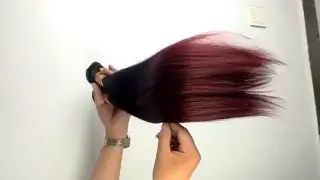 Ombre Hair Straight 1B/99J Hair Weave Bundles Human Hair