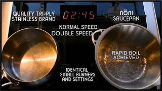 Water boil race: SOLIDTEKNICS n&ouml;ni solid 1-piece ferritic stainless vs. quality tri-ply stainless