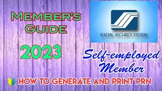 SSS PRN for Self employed | How to Generate?