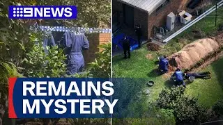 Speculation mounts after human remains found in backyard | 9 News Australia