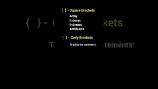 Types of brackets in C# What are missing ? #coding .Net