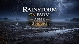Night Rainstorm on Farm – Sleep / Study / ASMR🌧️ 3hrs, It turn dark screen.🌧️