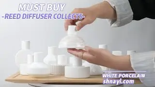 Wholesale Opal Glass White Porcelain 100ml Reed Diffuser Bottles with Rattan Sticks