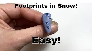 How to make cute footprints in snow nails! So EASY