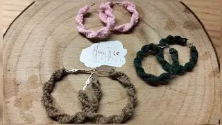 Hoop earrings made with macram&eacute;
