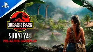 JURASSIC PARK SURVIVAL New Pre-Alpha Gameplay | Brutal HORROR STEALTH with Deadly Dinosaurs