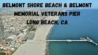 Belmont Shore and Belmont Veterans Memorial Pier, Long Beach, California.