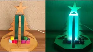 Epoxy Lamp | Resin Magic: How to make a Christmas Tree Tale with Wood and Epoxy! 🌲✨