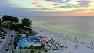 Sunset Beach at Treasure Island, Florida. A Beautiful Aerial Tour