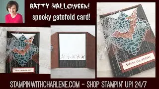 Stampin Up Hallows Night Magic Halloween Gate Fold Card Tutorial #gatefoldcard #stampiup #halloween
