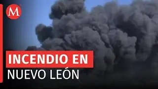 Fuerte incendio en bodega de madera en San Nicolás de los Garza, Nuevo León