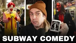 Marcus Monroe Does Stand Up Comedy In Costume On NYC Subway