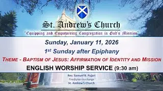 St. Andrew's Church - English Worship Service (9:30 AM) LIVE -  11th January 2026