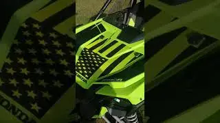 Honda Talon black and pearl green reflective American Flag Hood decal