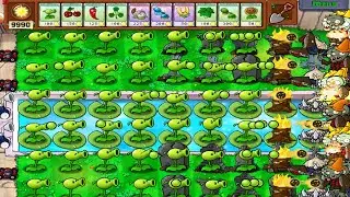 Plants vs Zombies - Peashooter Torchwood Spikerock Garlic vs 99 Conehead Survival endless Part 2