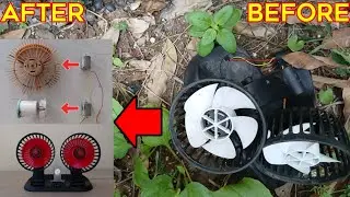 Restore broken mini fan with 2 motors - upgrade to double power