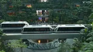 Rooftop View of Singapore Looking Over the Bay Towards Marina East and Marine Parade 4K stock video