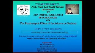 New Law Guruji Web Lecture Series Lecture-2 By Psychologist Dr. Rupali Kulkarni