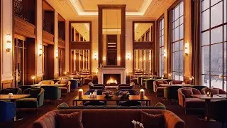 🌙 LIVE 12 HOURS Midnight Jazz ⛄ Cozy Winter Coffee Shop Ambience with Fireplace for Deep Calm