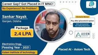 Congrats, Sankar | Selected in Axiom Tech | 2.4 LPA | Electronics Engg, PoY 2021 | Ganjam, Odisha