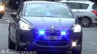 Voitures de police banalisées (collection) // Unmarked Police Cars Responding Paris