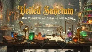 Veiled Sanctum: 1 Hour Mystical Fantasy Ambience | Ancient Halls & Glowing Crystals | Relax & Sleep