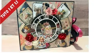 Tuto 1 et 1.1 Créer un album scrapbooking Alice au Pays des Merveilles 🐇| Tuto pas à pas. Débutant!!