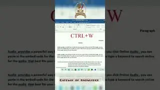 CTRL+W Shortcut Key | Keyboard Shortcut | Computer Shortcut keys | MS Office Shortcut Keys | MS Word