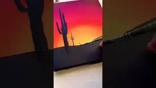 #art #canvas #painting #drawing #sunset #acrylicpainting #song #music #desert #shorts #short
