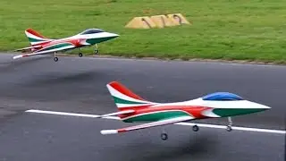 2x RC Turbine Jet Pirotti Tuono NRG Formation Flight to Music , JetPower Fair 2014 *1080p50fpsHD*