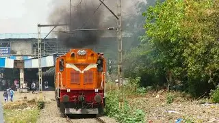 KYN WDG3A Accelerating After Joining Mainline With BTPN Freight Train