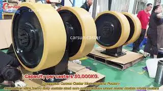 Ultra heavy duty industrial casters with load capacity of 30tons steel core PU double wheel casters